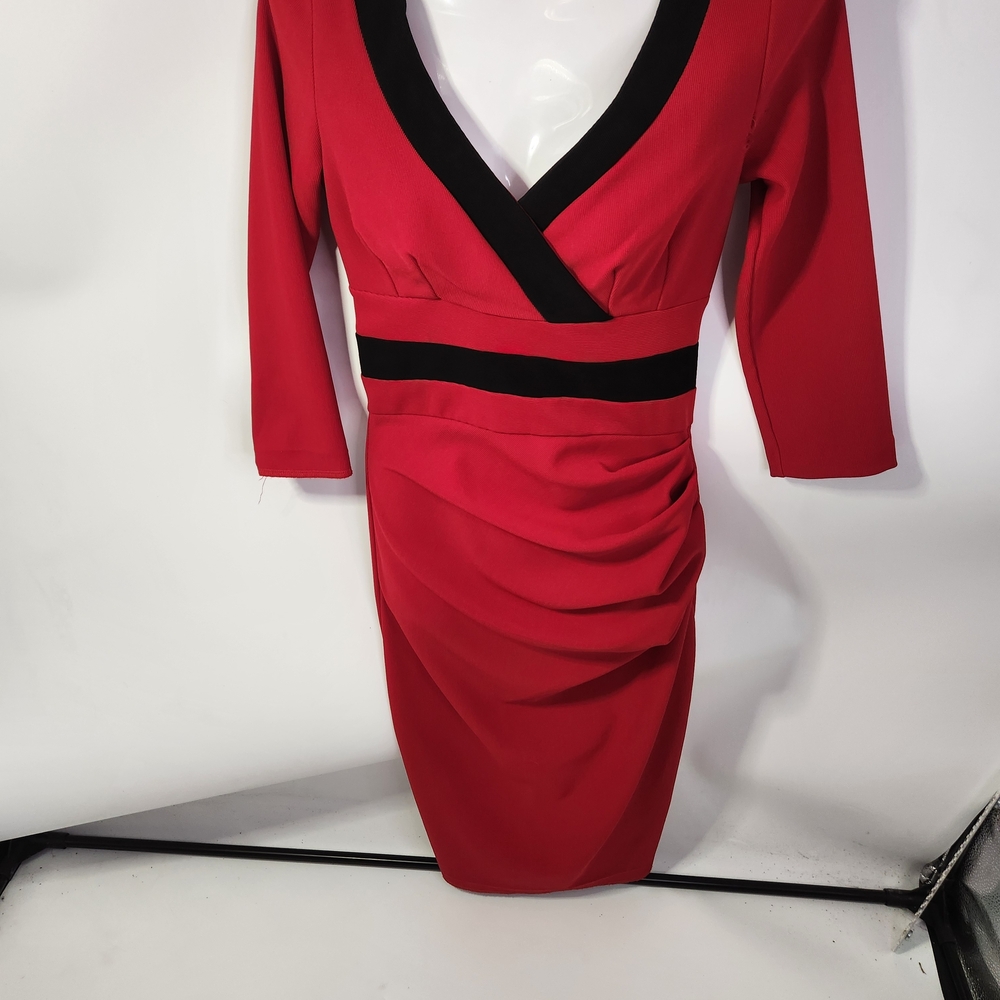 Diva Catwalk Red and Black Long Sleeve‎ Dresssize S